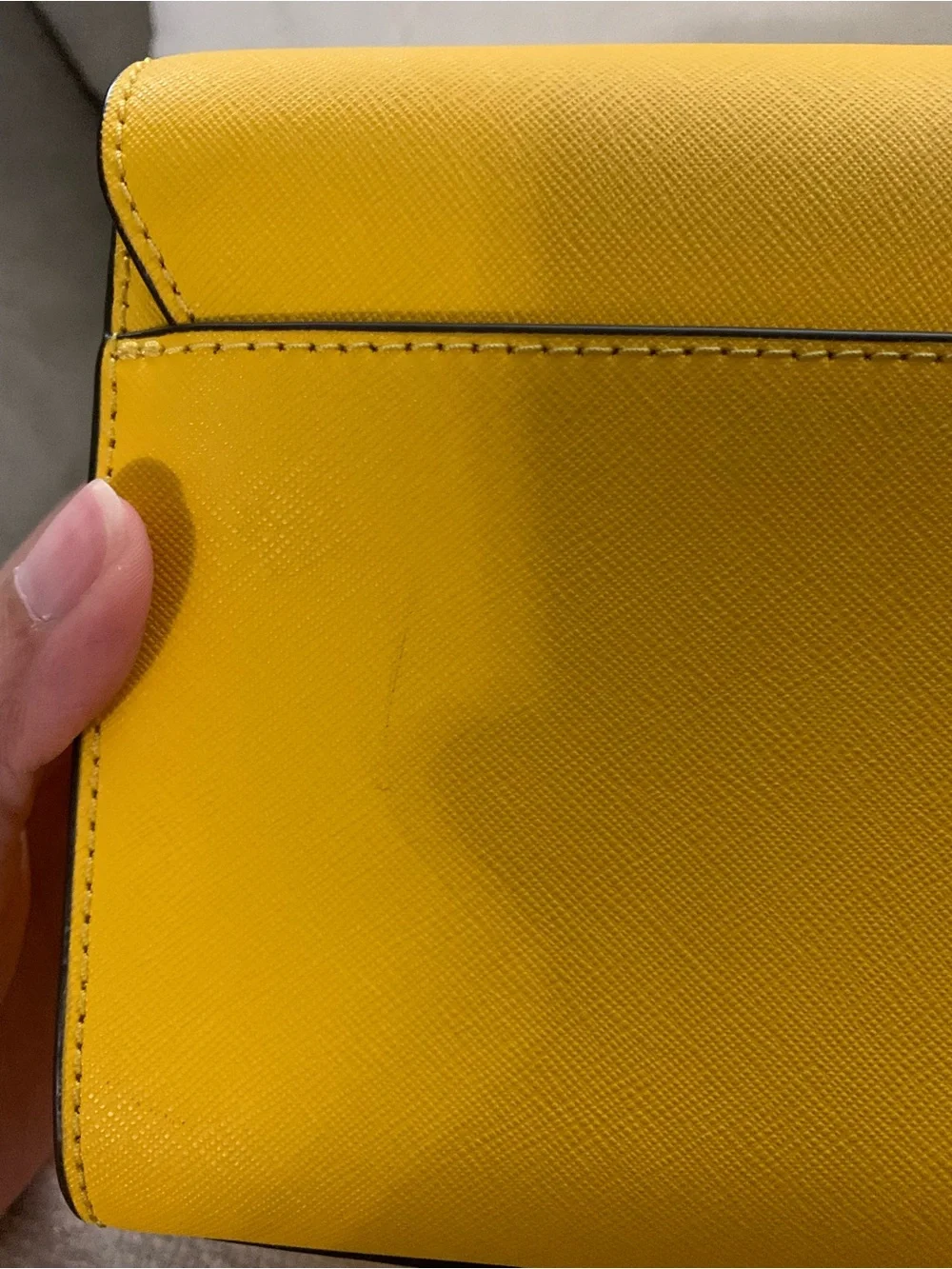 Tory Burch Bright Yellow Leather Crossbody with Logo